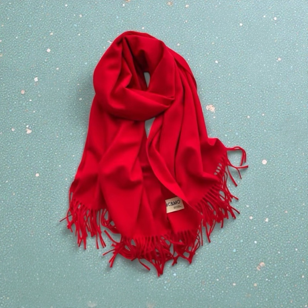 Red Fringe Scarf